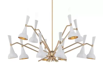 The Hallard gold chandelier with brass accents 3D model