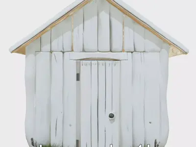 Rustic Countryside Shed with Vintage Ironwork Details Low-poly 3D model