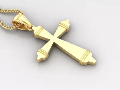 Light Gold 18K Cross Pendant 2CP092 3D print model