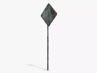 Damaged Slow Sign Low-poly 3D model