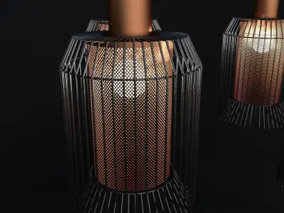 Designer Perforated Ceiling Light 3D model