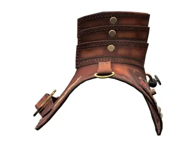 Leather Shoulder and Neck Guard Low-poly 3D model