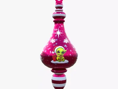 Charming Baby Holiday Red Bauble 3D Model PBR Low Poly Low-poly 3D model