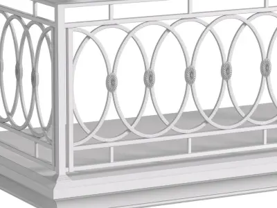 Balcony Modern Forged Fence 3D model