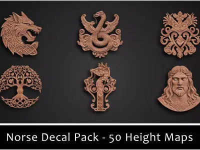 3DT Norse Ornamental Decal and Stamp Pack Low-poly 3D model