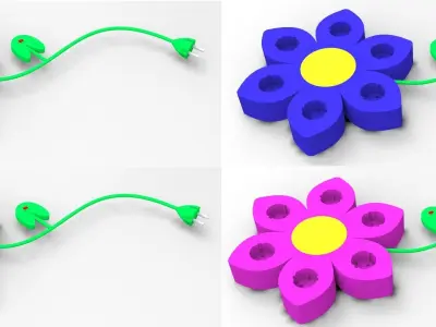 Flower socket Free 3D model