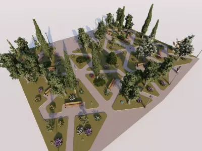 public park-Private Park Landscape 3D model