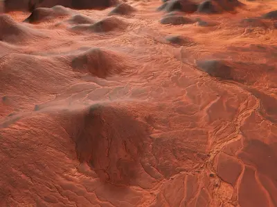 Mars Hills  Planet Mountain Terrain Landscape Desert PBR 05 Low-poly 3D model