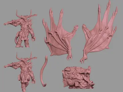 Alastor statue of demon 3D print model