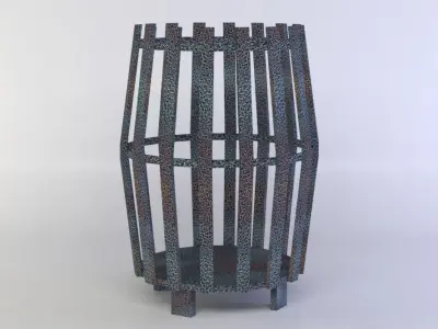 Barrel lamp Low-poly 3D model