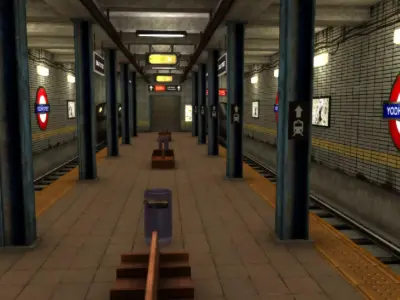 Metro Station Low-poly 3D model