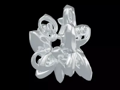 Abstract Flower Shape v1 002 Low-poly 3D model