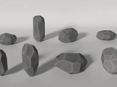 Low Poly Rocks set of Low-poly 3D model