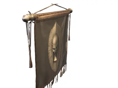 Roman Legion War Banner  Ancient Spartan Flag  Low-poly 3D model