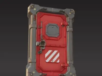  futuristic sci-fi door  3D print model purchase