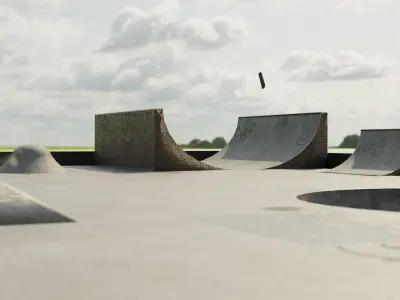 Low poly Skate Park - Animated Low-poly 3D model