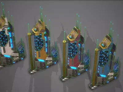 Sci-Fi Building-19 Low-poly 3D model