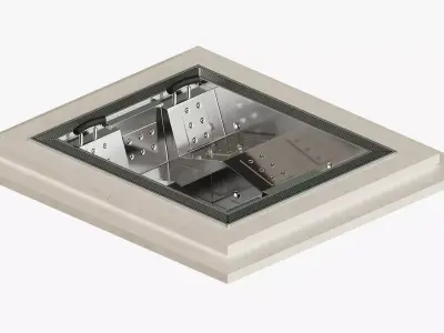 Pool inox with stainless steel grille 3D model