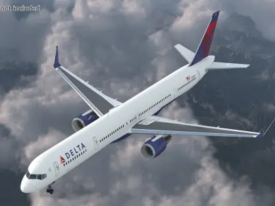  Delta Air Lines Boeing 757-300 with Cabin and Doors 