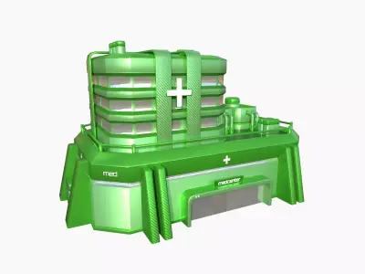 SciFi Hospital A06 Green - Sci Fi Exterior Design Low-poly 3D model