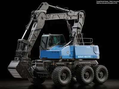 Wheeled Excavator 3D model