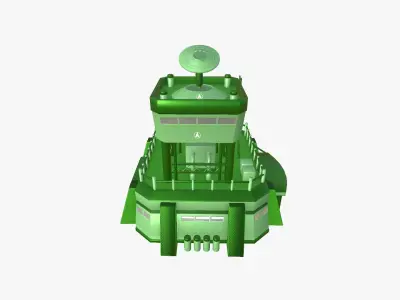 SciFi Facility B06 Green - Sci Fi Exterior Design Low-poly 3D model