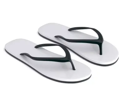 white Flip Flop 3D model