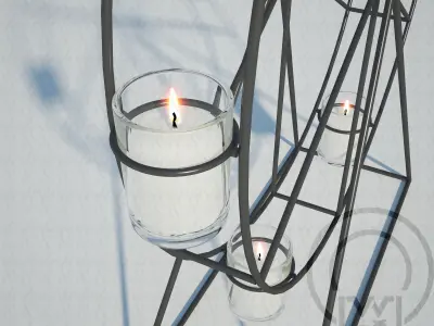 Ferris wheel candelabra candle holder 3D model