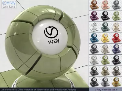 Architectural Vray materials for 3ds Max - Ceramic tiles Mosaic 3D model