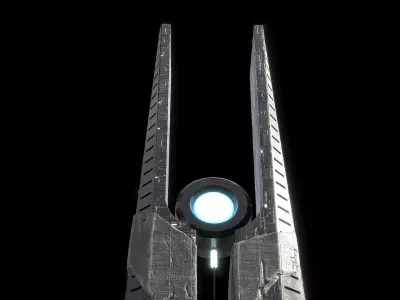 Portal Gate Sci Fi Low-poly 3D model