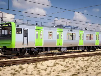 Japanese Train Head Interior Exterior Yamanote Line E235 Rigged 3D model