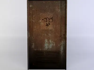 Old door Low-poly 3D model 4
