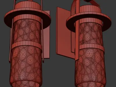 Balthus outdoor dual wall light  3D model