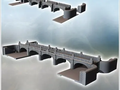 Moltke Bridge Spree River Berlin Germany - Modern WW2 WW1 World  3D print model