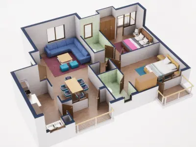 3D Floor Plan Model 37 3D model
