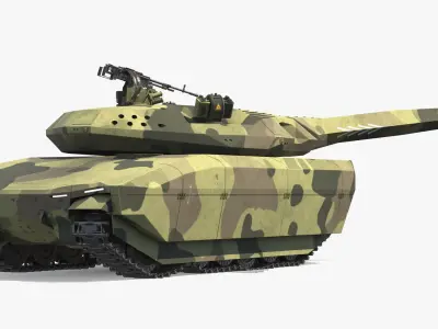  Tactical Armored Fighting Tank Camouflage Green Rigged 