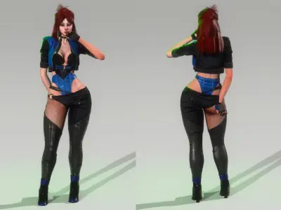 Futuristic Woman - GameReady Low-poly 3D model