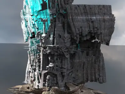 Skeletor cliff array 3D model