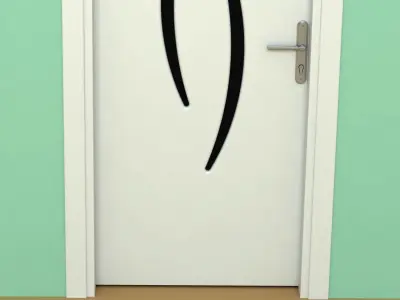 Door-6 door with eye drawn 3D model