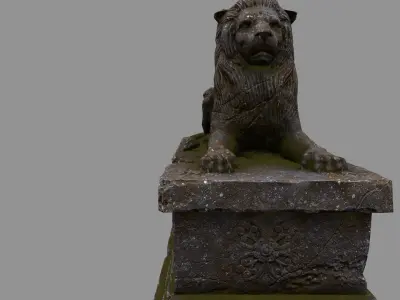 Lion Statue 25 Low-poly 3D model