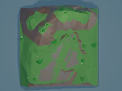 Machu Picchu Low-poly 3D model