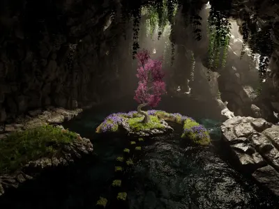 Sacred Tree Scene 3D model