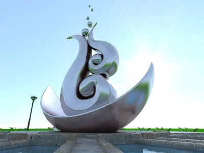 statue sculptures bronze street urban environment city 3D model get