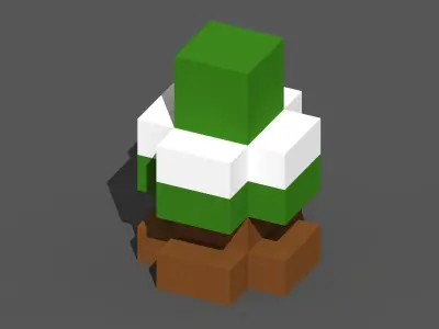 Xmas Tree Voxel - 1 Free low-poly 3D model