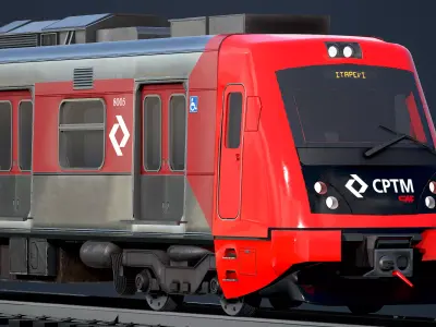 8000 Series Train - CPTM Sao Paulo - Brazil Low-poly 3D model