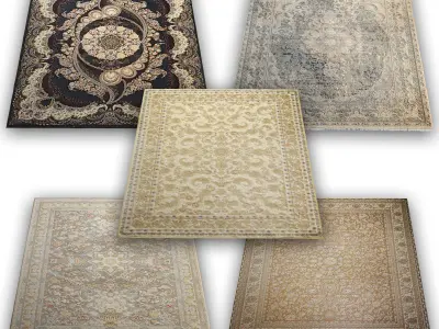 Persian Carpet Collection-vol1-4k texture Low-poly 3D model