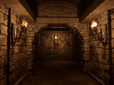 Medieval torch 3D model