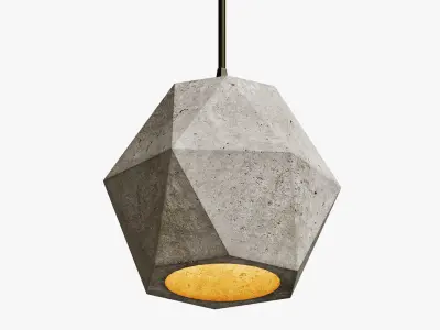 modern pendant lights made of concrete 3D model