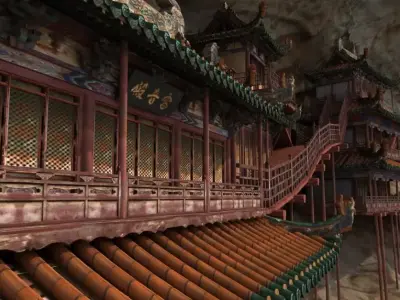 Hanging Temple  Xuankong Temple  Hengshan Datong 3D model