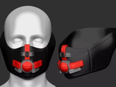 gas mask helmet scifi high poly sculpt 3D model 3D model